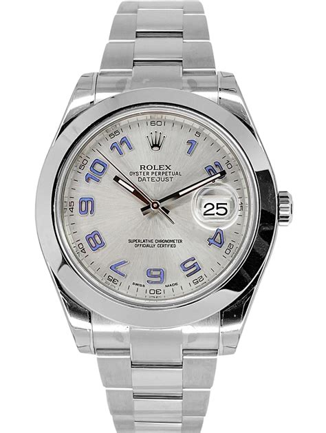 Rolex Datejust II 41mm Steel Silver/Blue Arabic Dial 116300.